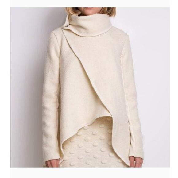 Natalia Romano Jacket Women's XS Olive Green Black Trim Asymmetrical Hem Career - Picture 11 of 12